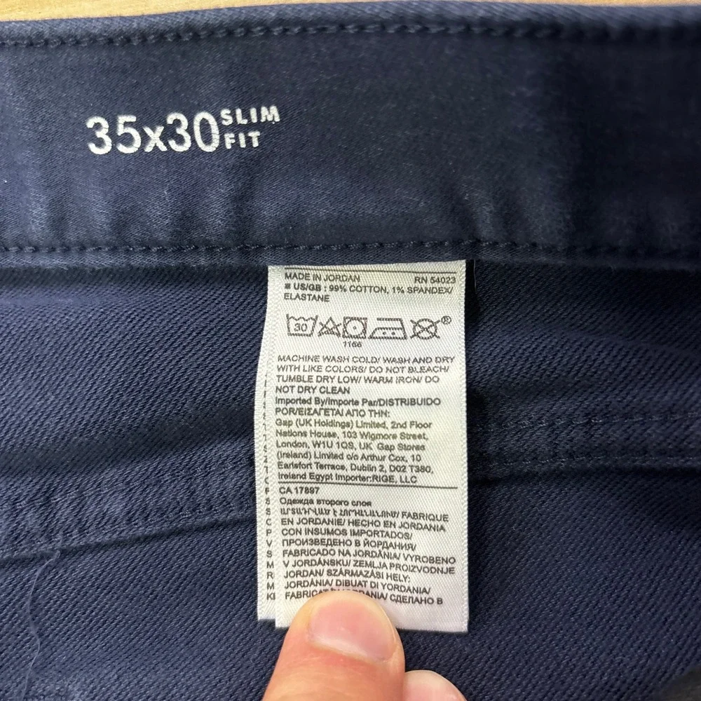 Banana Republic Traveler Pants 35x30 Slim Fit Chino Navy Blue Cotton Stretch